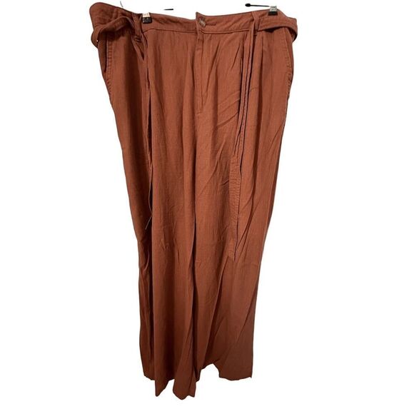 a.n.a Women's Baked Clay Orange Wide Leg Linen Blend Pants Size‎ 18W - Picture 1 of 5